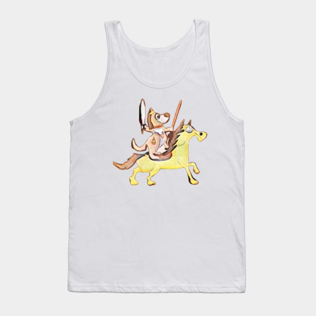 Dog Riding a Horse Tank Top by PatBelDesign